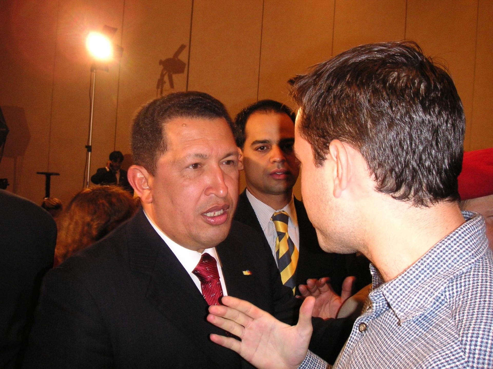 Elliott Gotkine interviewing Hugo Chávez